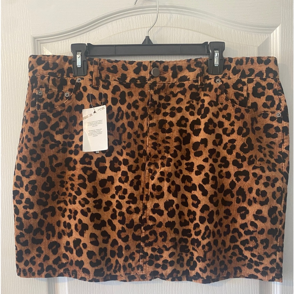 NWT Leopard Cord Skirt